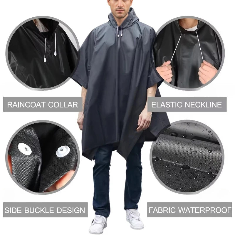 Waterproof Hooded EVA Rain Jacket – Unisex Hiking Raincoat Waterproof Rain Jacket Qst