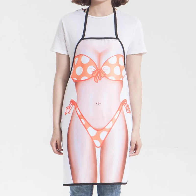 Funny Novelty Kitchen Apron – Waterproof Bib for Women Novelty Kitchen Apron Qst