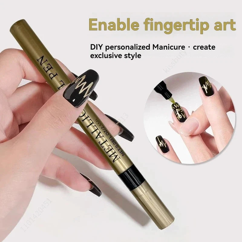 4-Color Metal Nail Art Graffiti Marker Pens – Waterproof DIY Nail Art Marker Set Qme