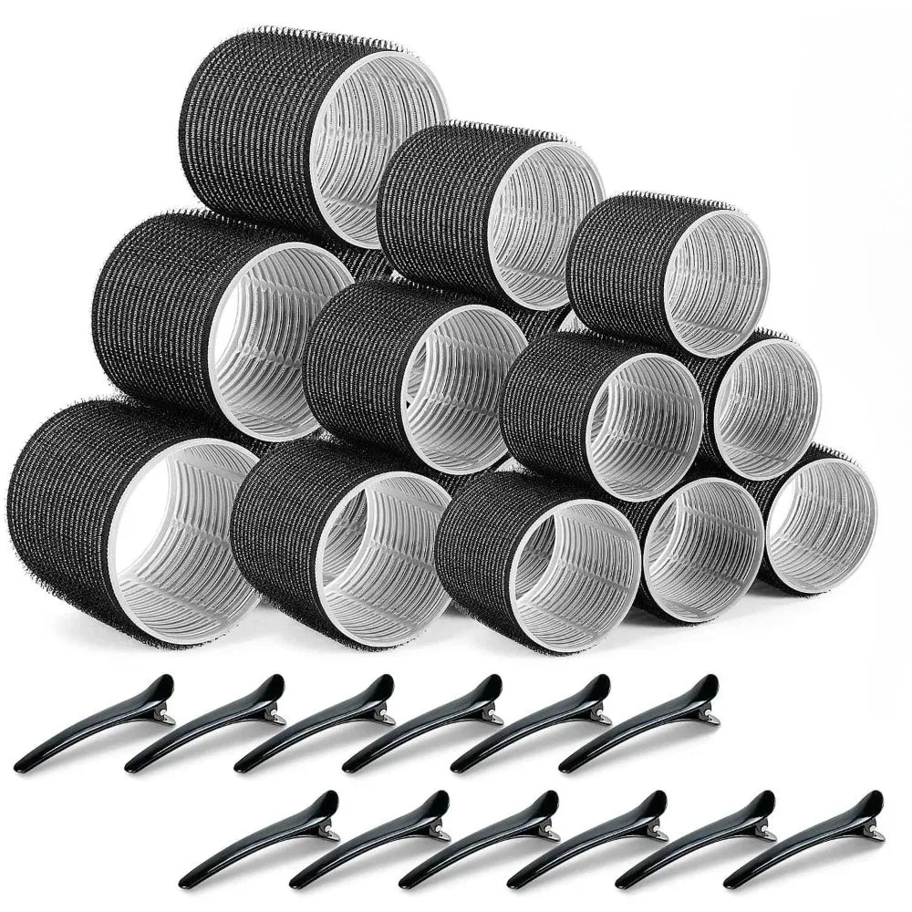 Heatless Self-Grip Hair Rollers & Clips – 30 Pc DIY Set Hair Roller Set Qme