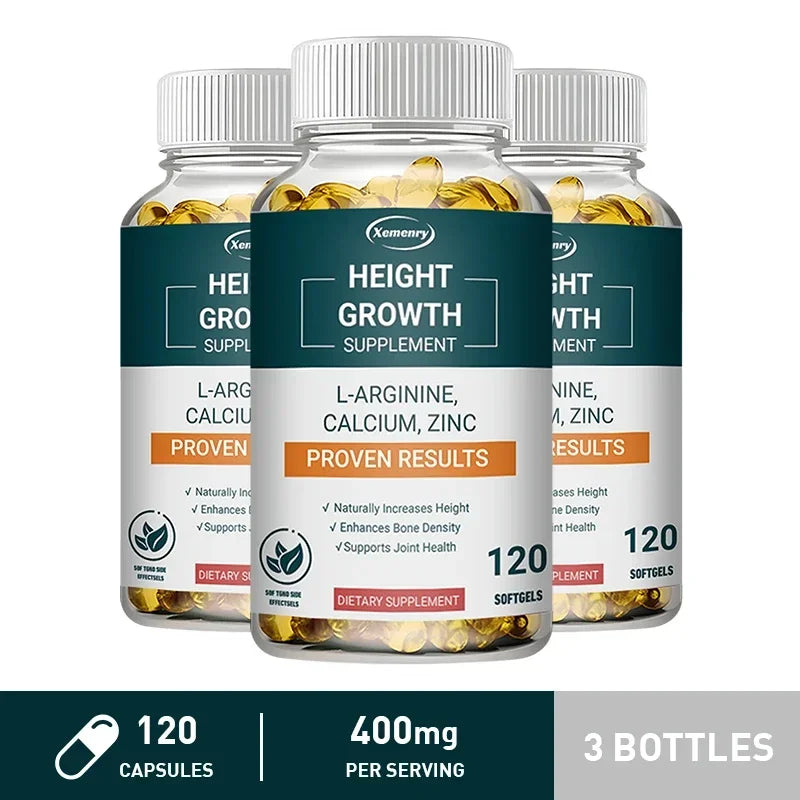 Calcium, Vitamin D3 & Zinc – Bone Growth Support Capsules Bone Support Supplement Qst 120 Capsule-3bottles