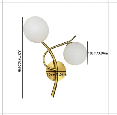 Nordic Modern Iron LED Wall Lamp – Bedroom & Corridor LED Wall Sconce Qme Gold