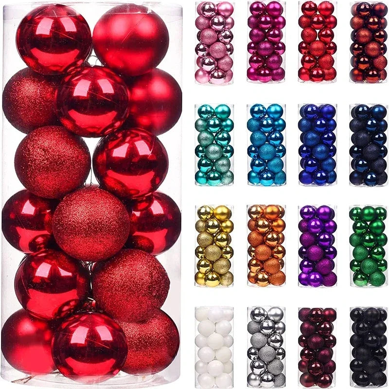 24Pcs Christmas Ball Ornaments Set | Tree & Holiday Decor Christmas Ornament Set Qme