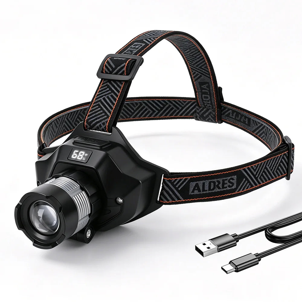 BORUiT A77 LED Headlamp – Motion Sensor & Type-C Rechargeable LED Headlamp Qst A77