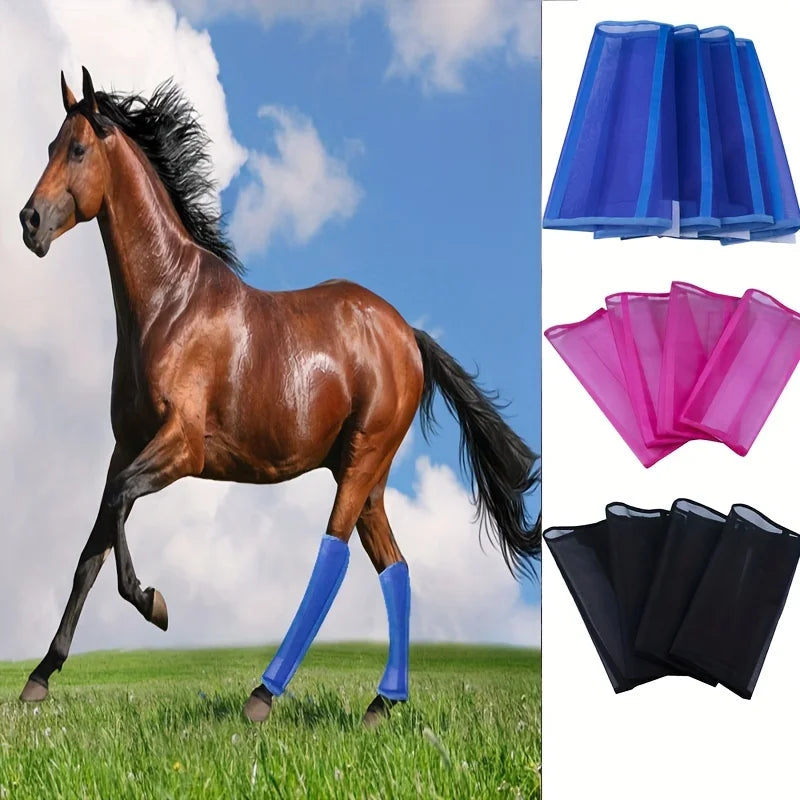 4-Pack Horse Fly Boots – Breathable Protective Leg Wraps Horse Fly Boots Qme