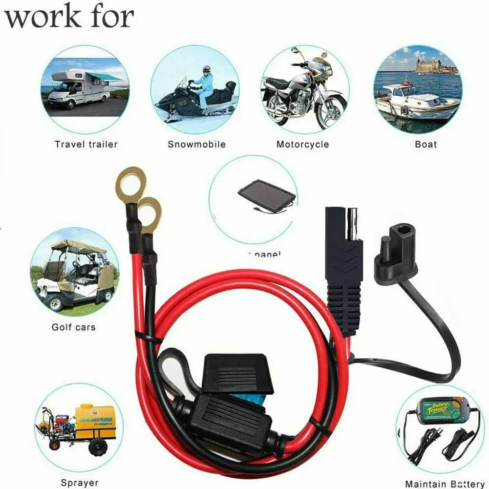 12V SAE Quick Disconnect Motorcycle Battery Charger Cable Battery Charger Cable Qme