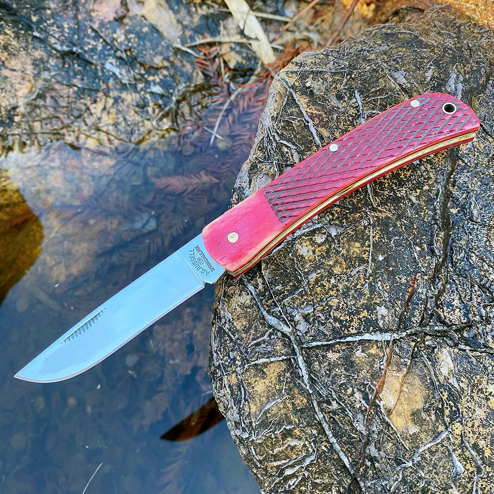 Z.QIAN Trapper Slip Joint Folding Pocket Knife – Bone Handle Folding Pocket Knife Qst