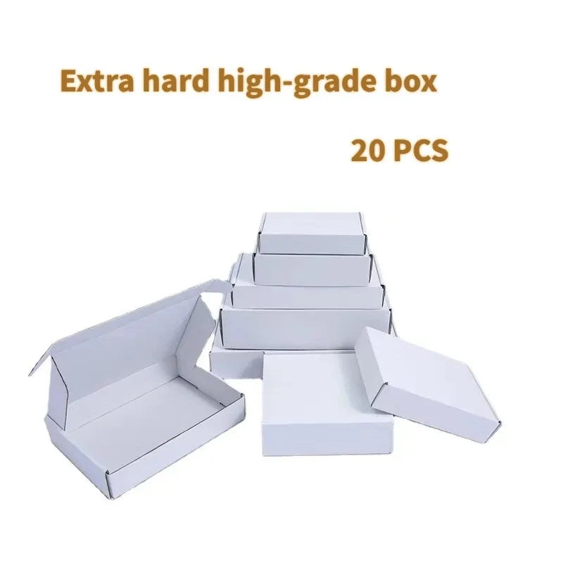 Corrugated Cardboard Box Mailers 20-Pack – White & Brown Cardboard Mailer Boxes Qme