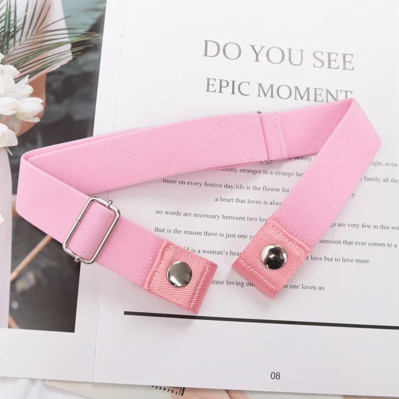 Women's Elastic Buckle-Free Canvas Waist Belt | 29 Colors