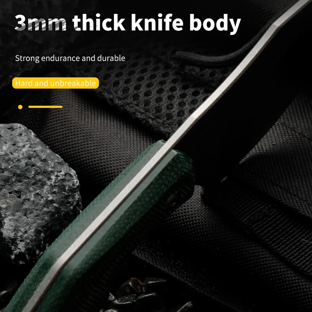 HUANGFU Full Tang Fixed Blade Outdoor Knife with Sheath Fixed Blade Knife Qst