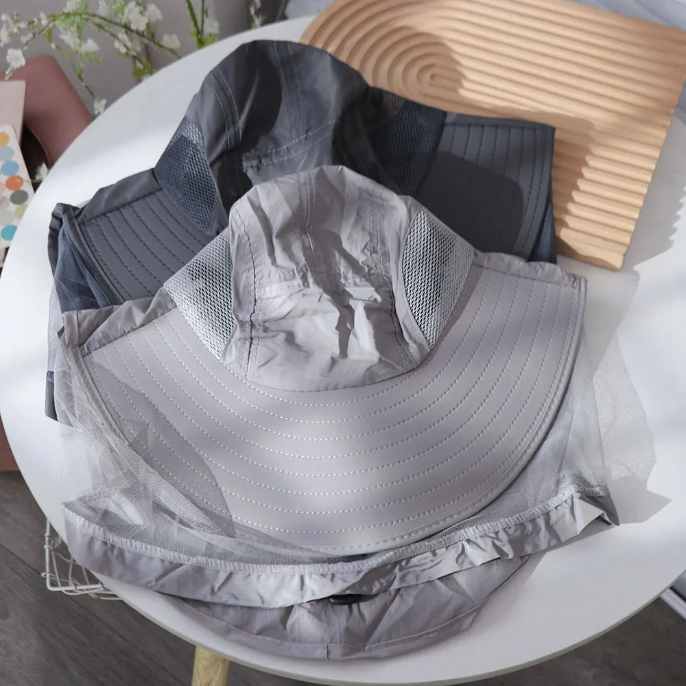 UPF50+ Wide Brim Mosquito Net Hat – Foldable & Lightweight Mosquito Net Hat Qme