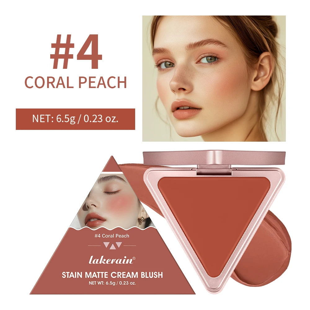 ibcccndc Triangle Cream Blush – Matte, Long-Lasting Rosy Glow Cream Blush Qst 04