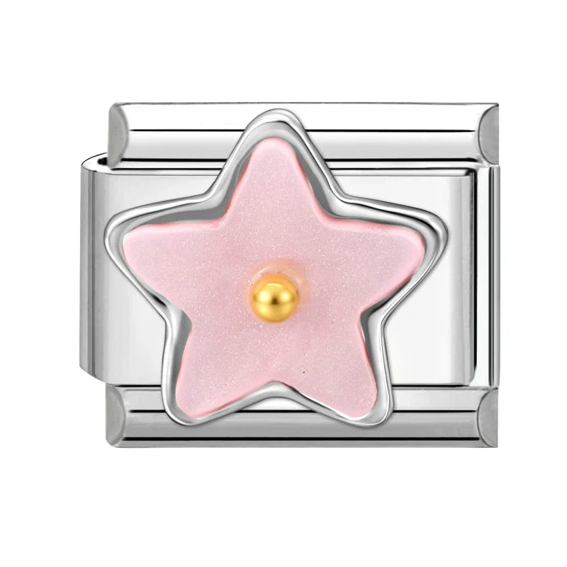Zircon Stars Shell Butterfly Italian Charm Links – 39 Colors Italian Charm Links Qme Style 24