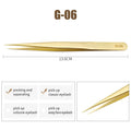 NATUHANA Eyelash Extension Tweezers – Matte Stainless Steel Eyelash Tweezers Qme G-06