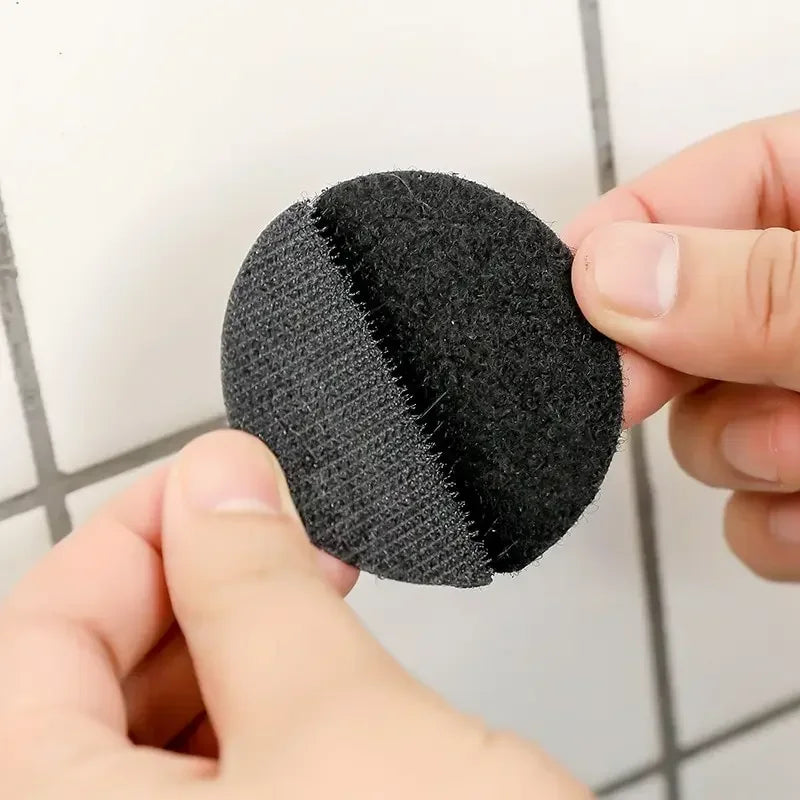 Black Round Self-Adhesive Fastening Point Stickers – 5 Sheets Adhesive Fastening Stickers Qme 6CM 5PCs 10mm