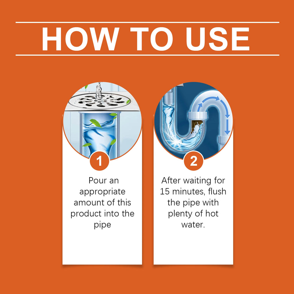 100ml Pipe Drain Unblocker – Fast Clog & Odor Remover Liquid Drain Unblocker Qst
