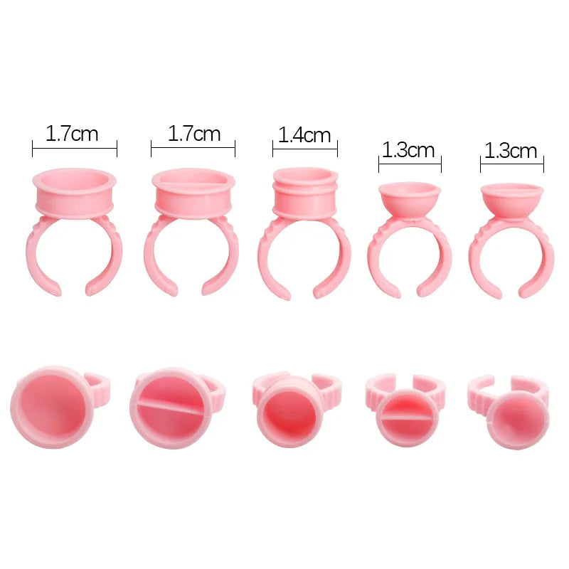 Disposable Lash Glue Ring Holders 100 Pcs | Eyelash Extension Lash Extension Tool Qme