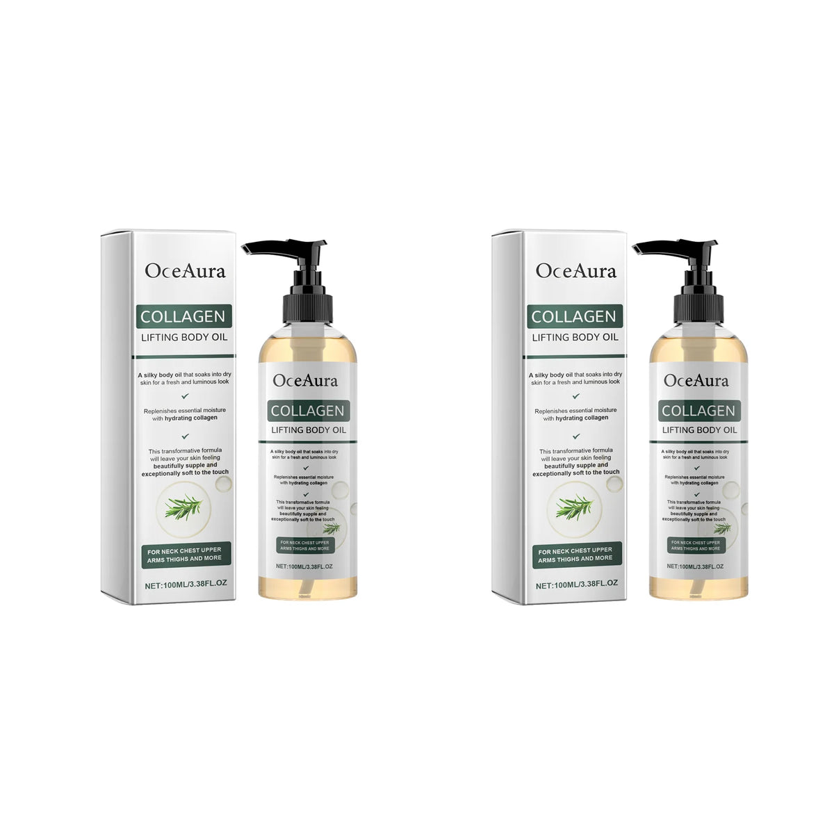 OceAura Collagen Firming Body Oil – Deep Moisturizing 100ml Firming Body Oil Qst 2pcs