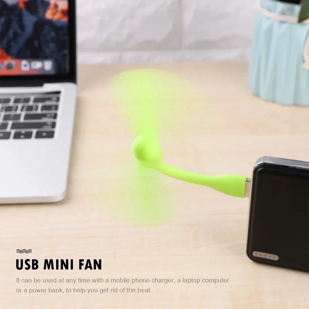 Mini USB Flexible Fan for Laptop, Power Bank & AC Charger USB Mini Fan Qme