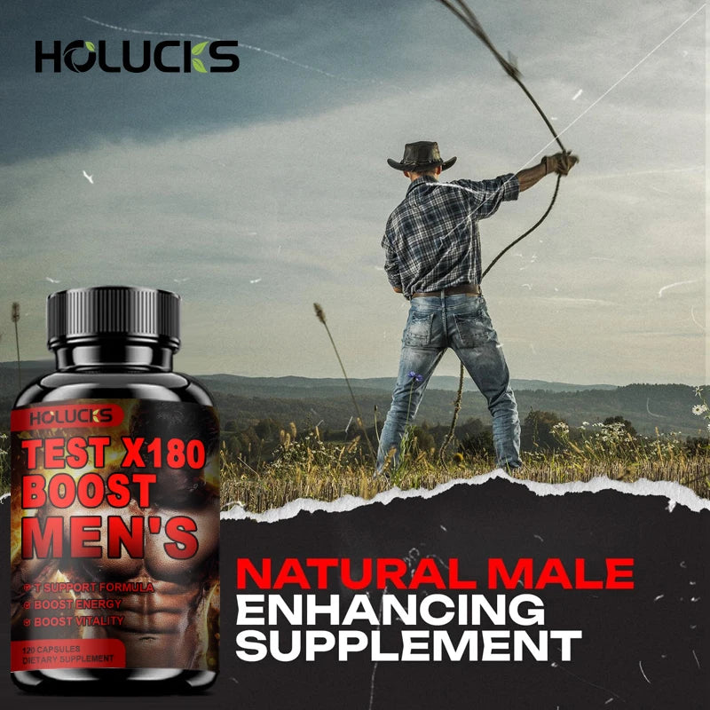 Test X180 Boost Men's Supplement – Cordyceps, Boron & Fenugreek Men's Vitality Supplement Qst