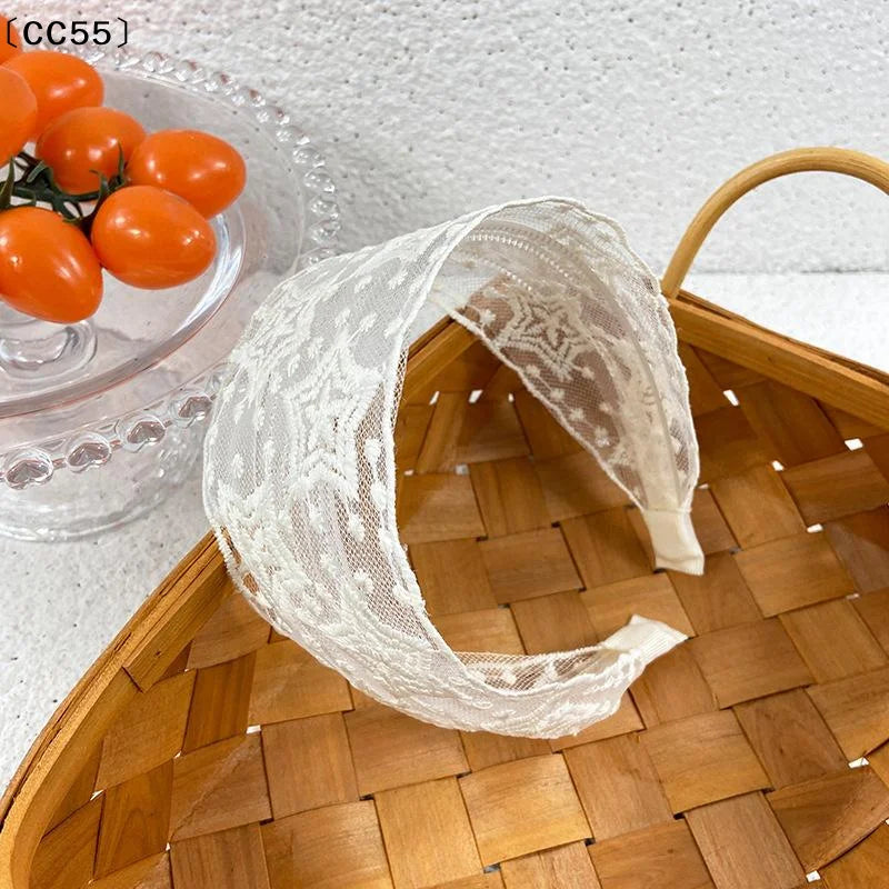 Elegant White Lace Headband for Women & Kids – Hair Hoop Lace Headband Qst