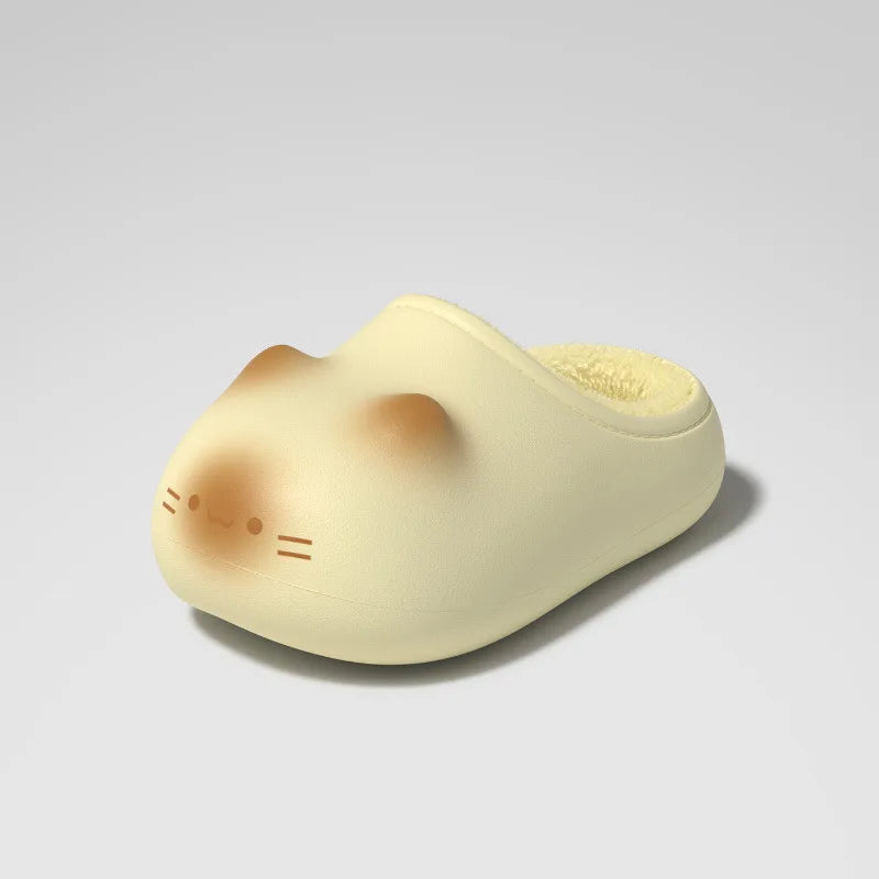 Women's Waterproof Cat Fur Clogs – EVA Garden Slippers Fur Slip-On Clogs Qst Yellow A-slides 42-43