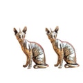 Solid Brass Hairless Cat Statue Vintage Desktop Ornament Decorative Figurine Qme Bronze
