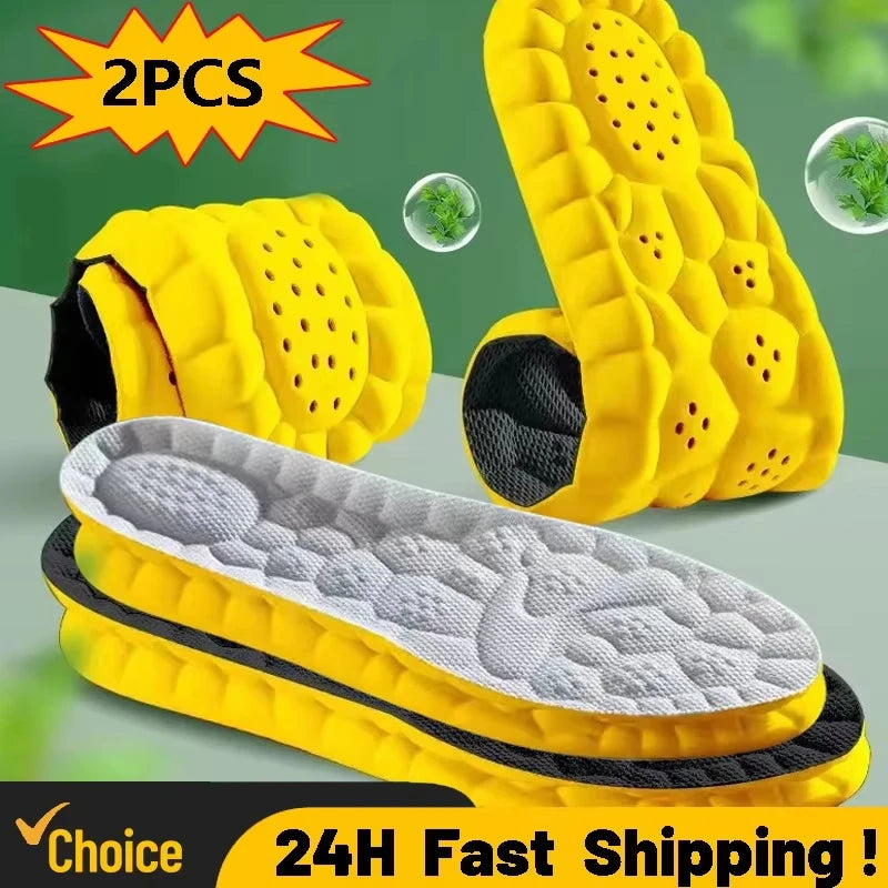 4D Cloud Sports Insoles – Breathable PU Cushion for Men & Women Sports Insoles Qst