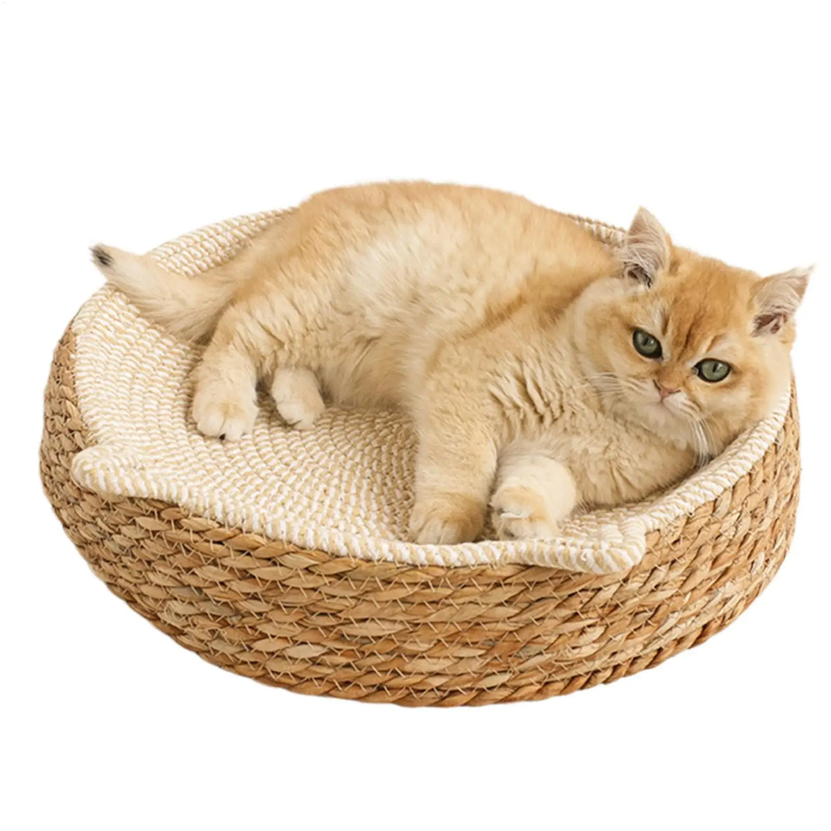 Boho Cotton Rope Cat Scratch Bowl Bed – Kitten Ear Design Cat Scratch Bed Qst