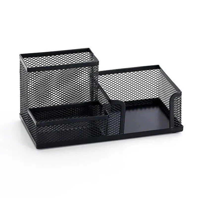 Creative Metal Desk Organizer – 3-Grid Pen & Pencil Holder Desk Pen Organizer Qme