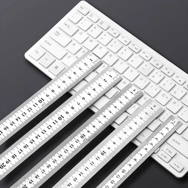 Stainless Steel Double-Sided Metric Ruler 15–40cm Precision Straight Ruler Qst