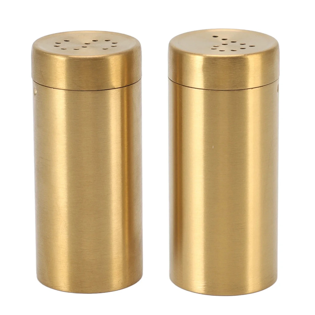 Stainless Steel Gold Spice Shaker Jars – Rustproof Set of 2 Spice Shaker Jar Qme Gold