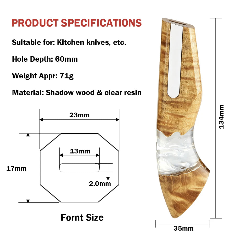 XITUO Wooden Resin DIY Knife Handles for Japanese Knives Knife Handle Blank Qst DB-260613A