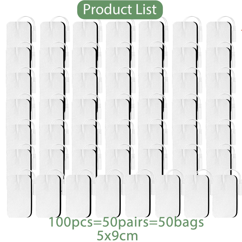 TENS EMS Electrode Pads Non-Woven Replacement 10–100 Pack Electrode Pads Qst Z1-182-100Pcs 5x9cm
