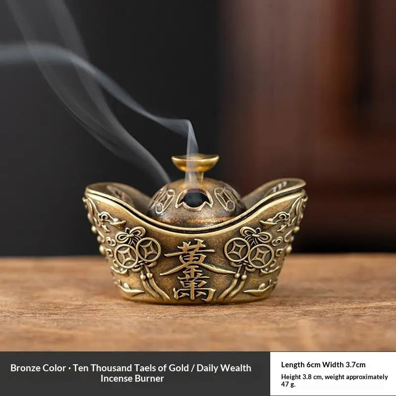 Alloy Incense Burner Censer – Buddhist Sandalwood Home Decor Incense Burner Qme Bronze
