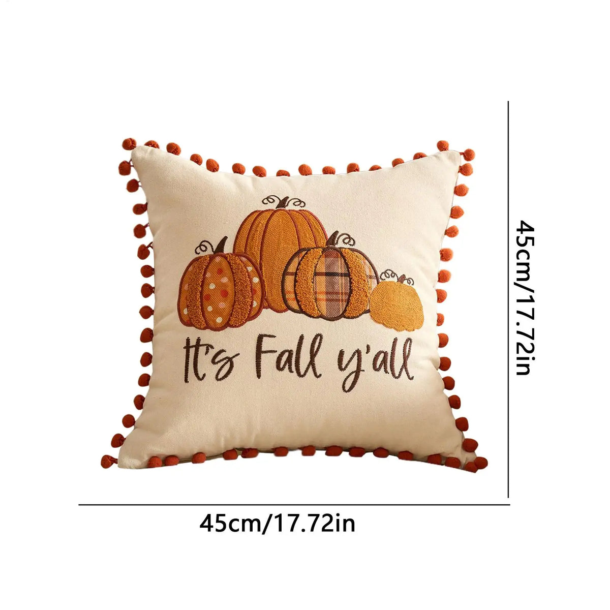 Fall Pumpkin Pillow Covers 18x18 – Thanksgiving Halloween Decor Decorative Pillow Cover Qme