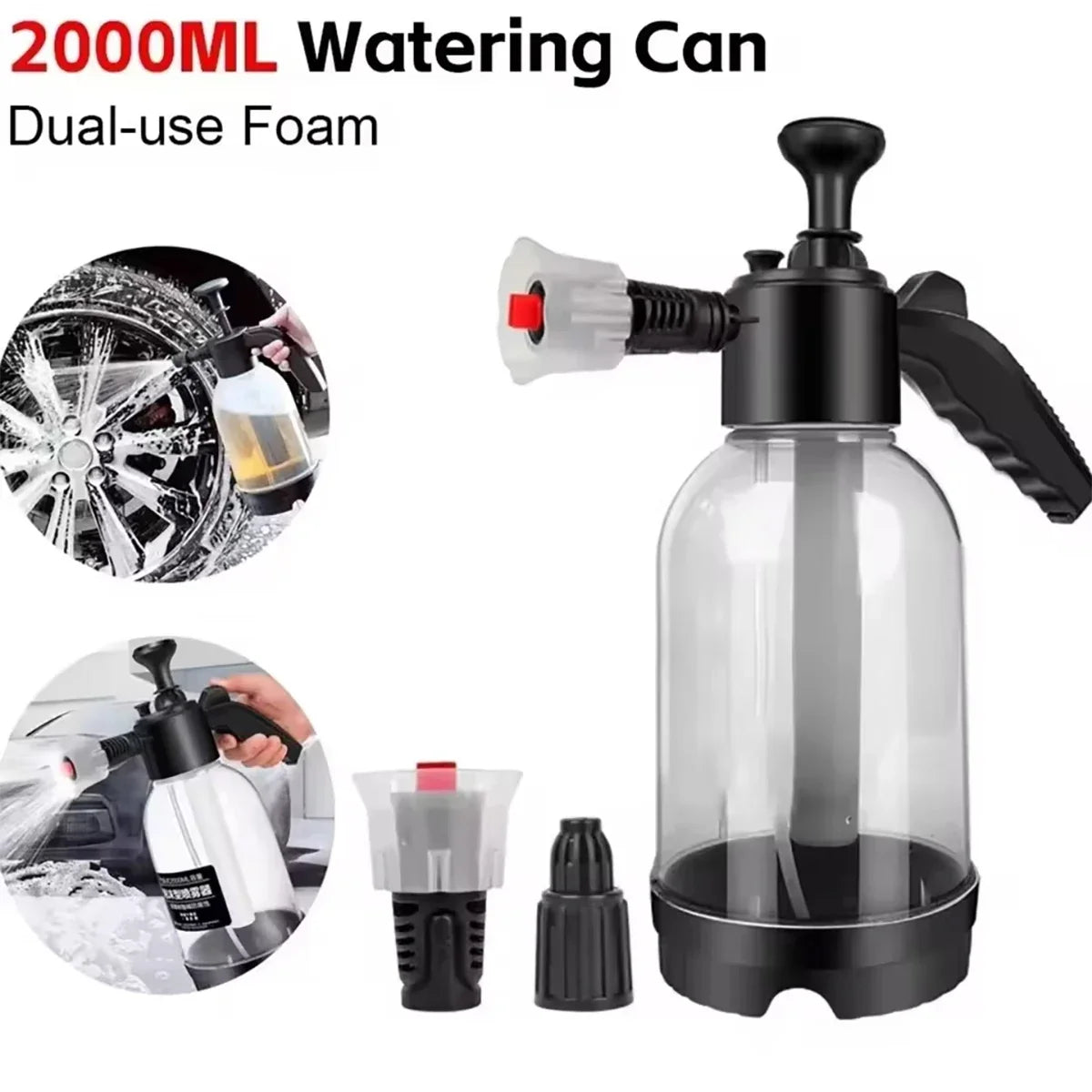 Handheld Foam Sprayer Air Pressure Car Wash Watering Can 2L Foam Pressure Sprayer Qme