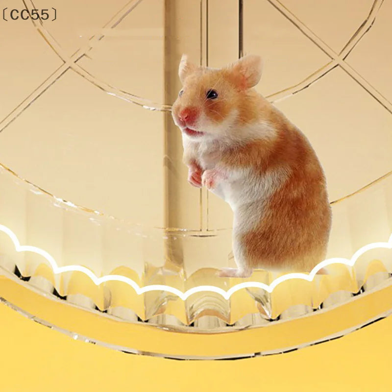 Acrylic Hamster Exercise Wheel with Stand – Transparent, Anti-Slip Hamster Exercise Wheel Qst