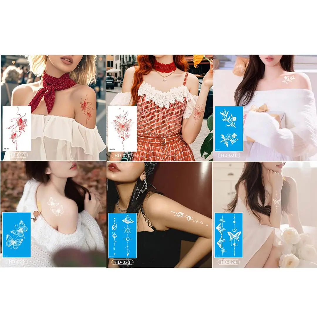 Retro Watercolor Butterfly Temporary Tattoo Sticker – 12 Colors Temporary Tattoo Sticker Qme 6pcs HD-019HD024