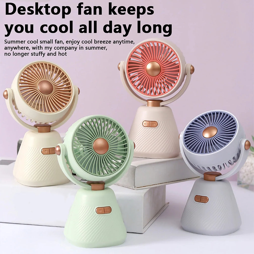 USB Rechargeable Quiet Mini Table Fan – Desk, Classroom & Office Portable Desk Fan Qme