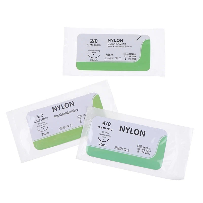 Nylon Suture Practice Kit Sizes 2-0 3-0 4-0 with Sterile Needles Suture Practice Kit Qme