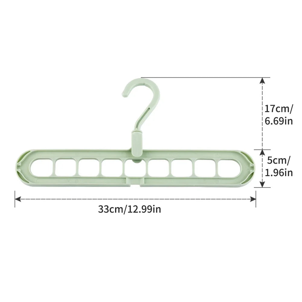 9-Hole Foldable Clothes Hangers – Heavy Duty Space Saver Space Saving Hangers Qme