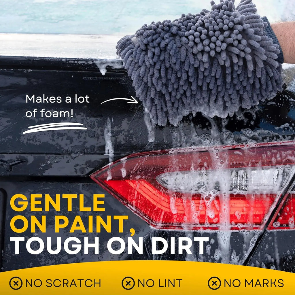 Chenille Microfiber Car Wash Mitt – Scratch-Free, Lint-Free Car Wash Mitt Qme