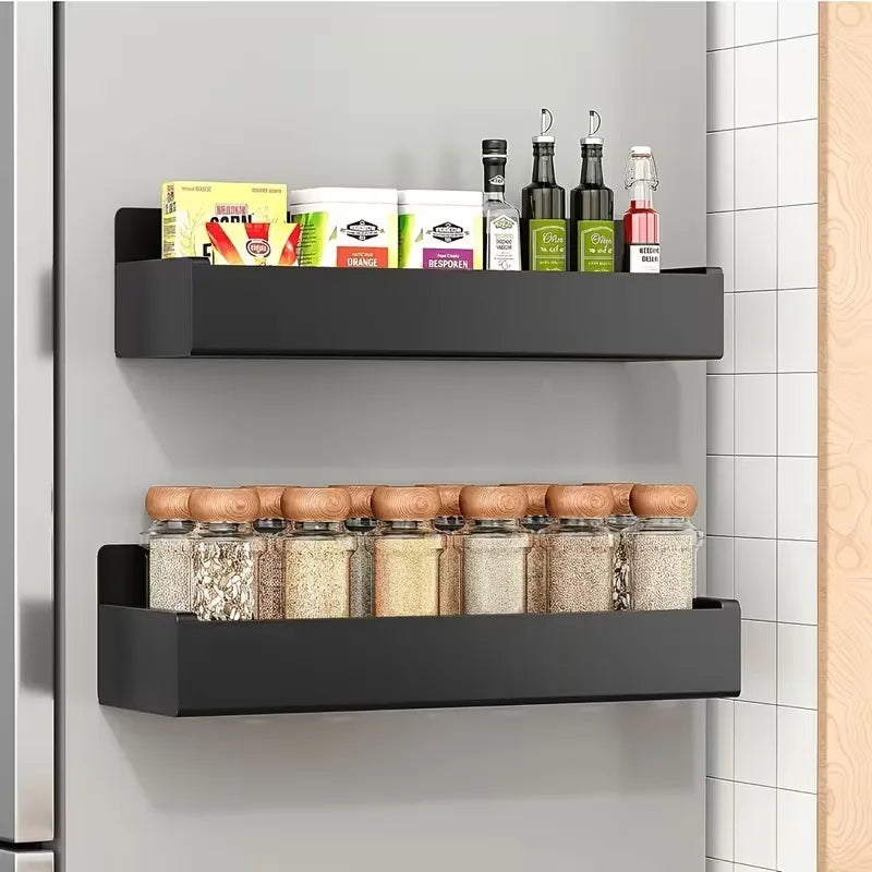 Magnetic Spice Rack Organizer for Fridge – 4-Pack Steel Magnetic Spice Rack Qme