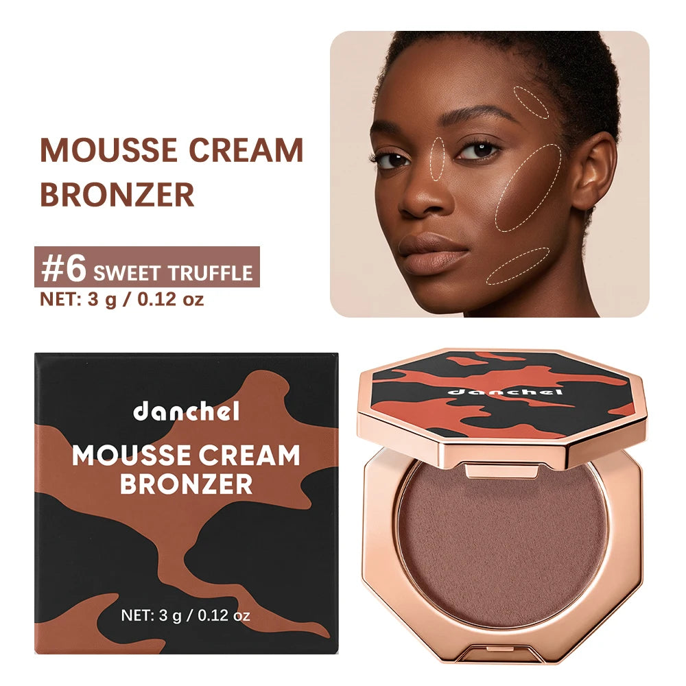 DANCHEL Souffle Mousse Contour Bronzer – Waterproof Long Wear Bronzer & Highlighter Qst 06