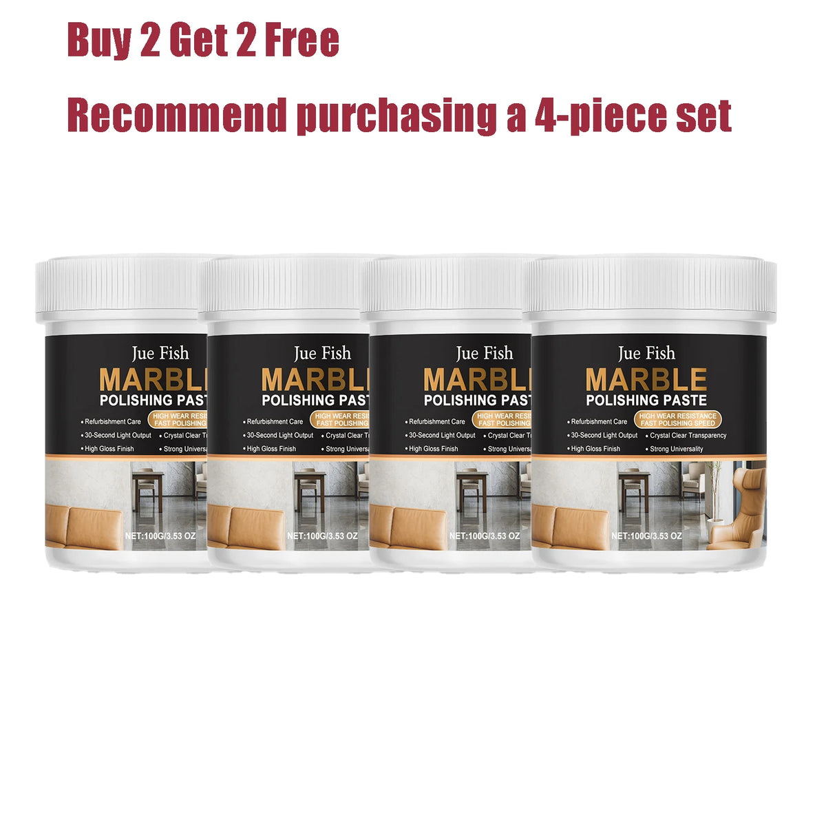 Marble Polishing Paste 100g – Quartz & Stone Brightener Stone Polishing Paste Qst 4 pcs