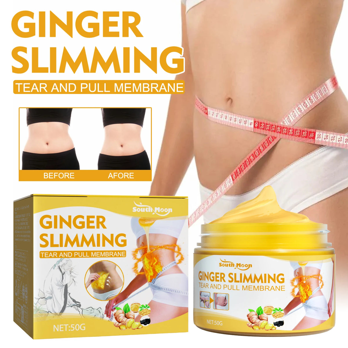 South Moon Ginger Firming Body Cream – Toning Slimming Gel 50g Body Firming Cream Qst