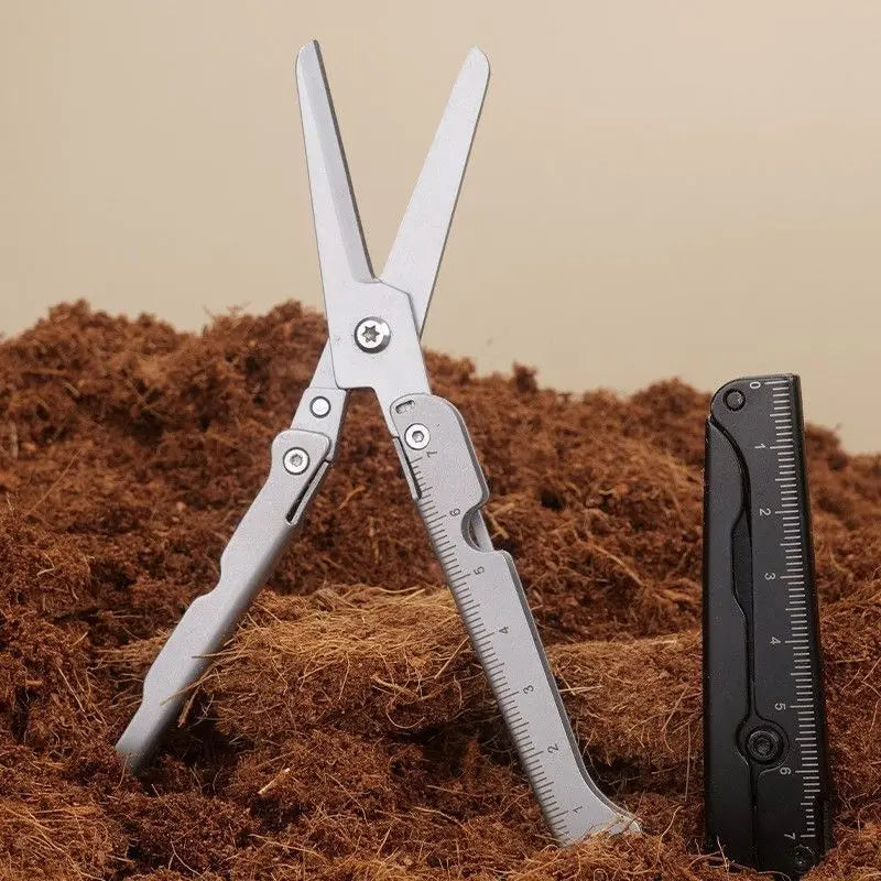 Folding Stainless Steel Multitool Scissors – Fishing & Camping Folding Outdoor Scissors Qme