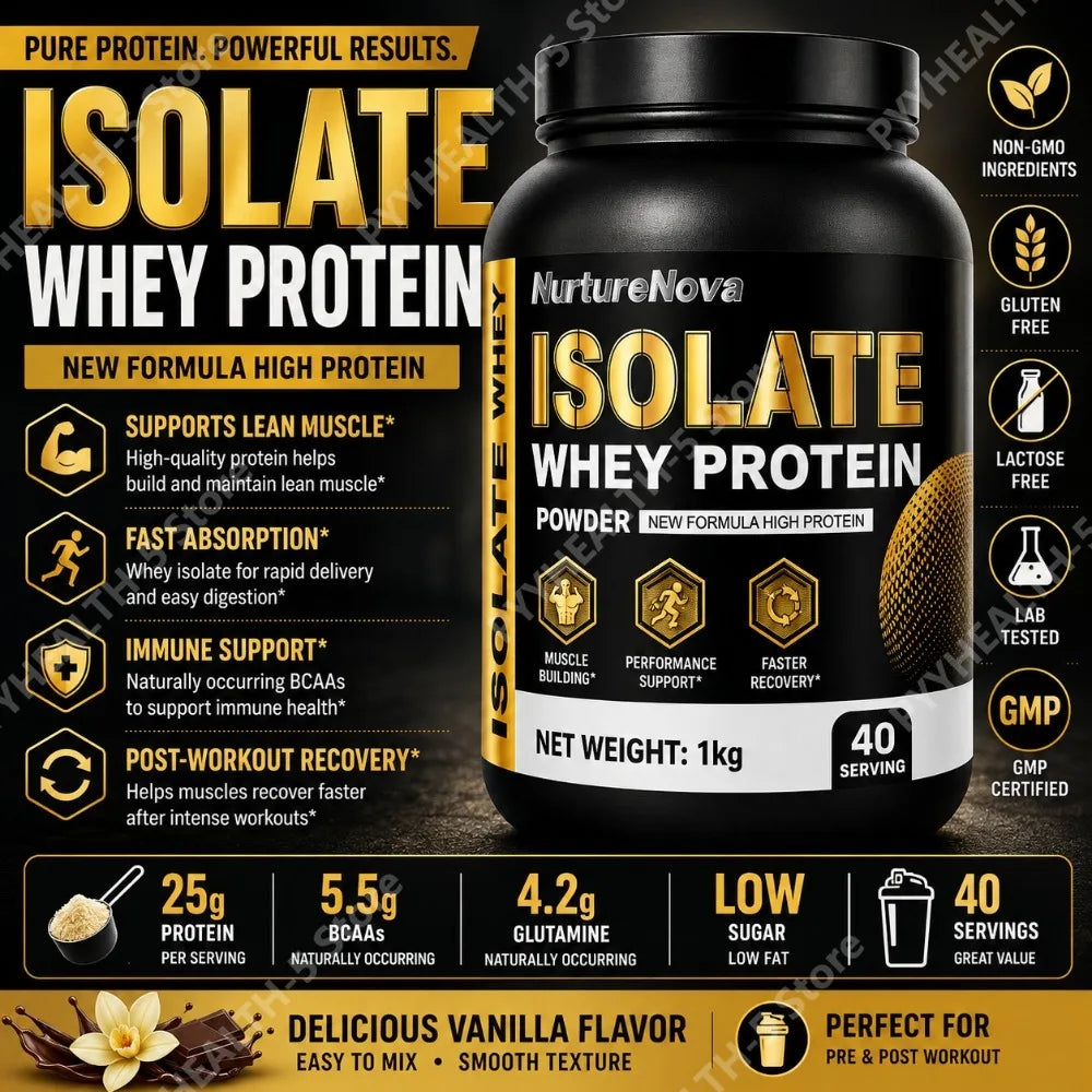 Isolate Whey Protein Powder 1kg Vanilla – 40 Servings Whey Protein Powder Qst