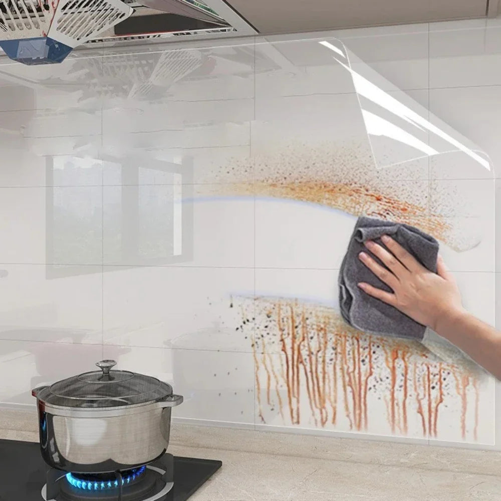 Transparent Electrostatic Kitchen Oil Splatter Guard Film Kitchen Splatter Guard Qme